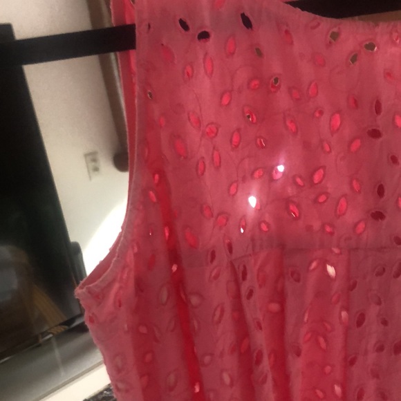 Michael KORS pink eyelet cotton dress all lined - Picture 9 of 10